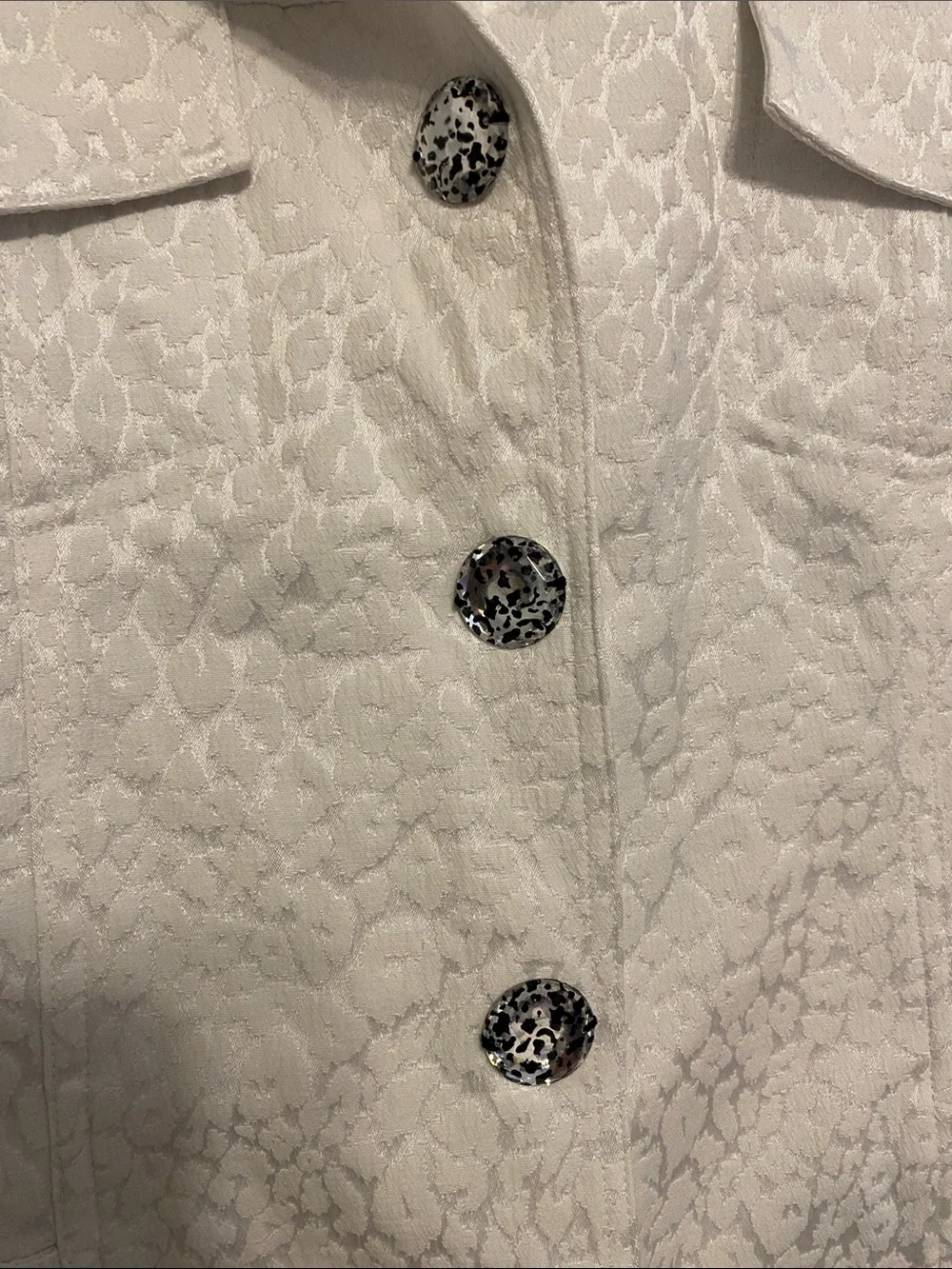 White Quilted Snap-Front Jacket